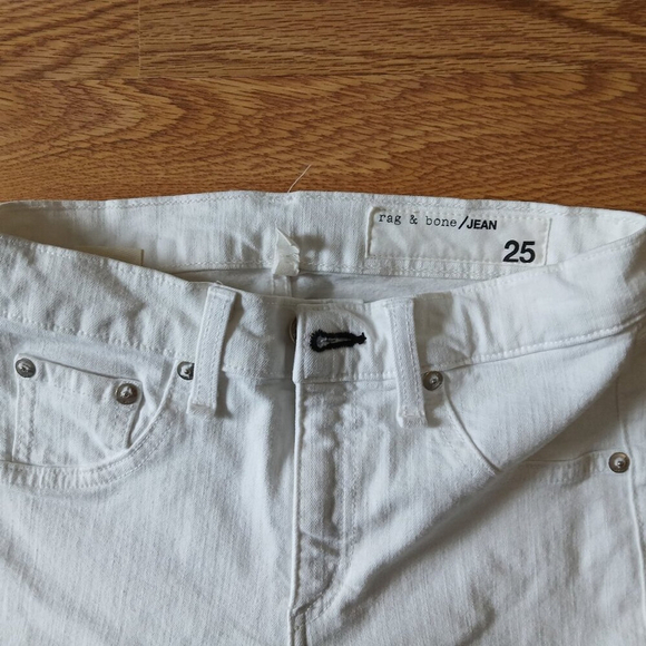 Rag and Bone High Rise Ankle Skinny Stretch White Denim Jeans Size 25 - Picture 6 of 8